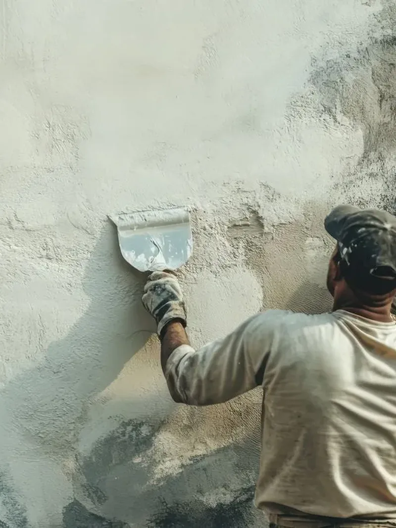 Treating a moisture-stained stucco wall during remediation