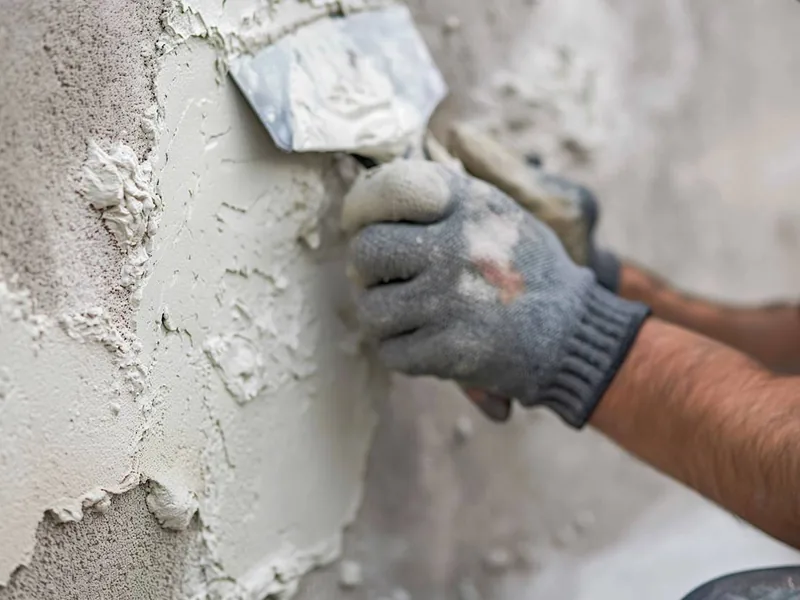 Applying a stucco coat over metal lath